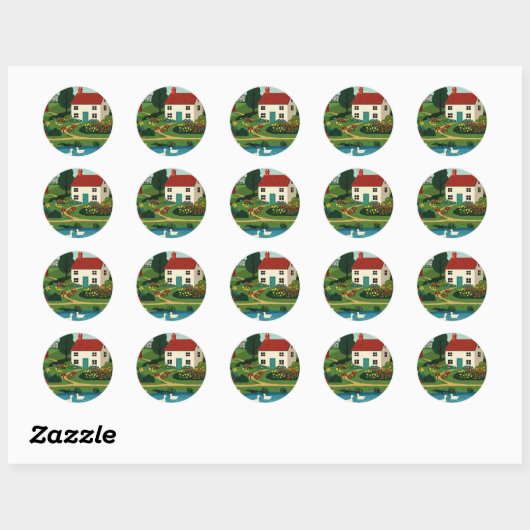 Rural town ronde sticker (Vel)