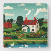Rural town vierkante klok (Voorkant)
