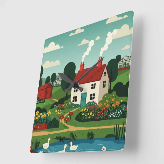 Rural town vierkante klok (Hoek)