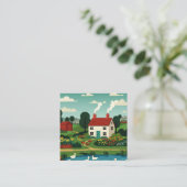 Rural town vierkante visitekaartje (Staand voorkant)
