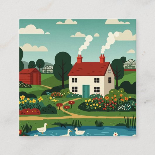 Rural town vierkante visitekaartje (Voorkant)