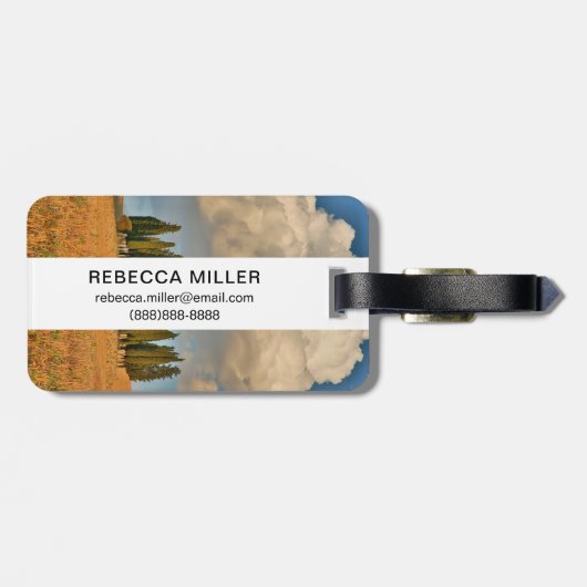 Rural Tuscany Cypress Trees Bagagelabel (Achterkant horizontaal)