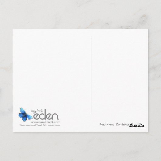 Rural uitzicht, Dominicaanse Republiek briefkaart (Achterkant)