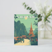 Rural Vietnam Travel Illustration Briefkaart (Staand voorkant)
