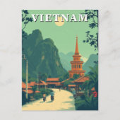 Rural Vietnam Travel Illustration Briefkaart (Voorkant)