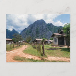 Rural Village Houses near Vang Vieng, Laos Briefkaart