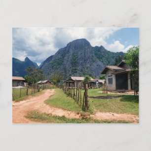 Rural Village Houses near Vang Vieng, Laos Briefkaart