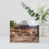 Rural Wooden Village Hut with Animals, Laos Briefkaart (Staand voorkant)