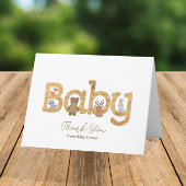 Rurale bosdieren babyshower bedankt kaart