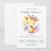 Rurale Giraffe Baby Shower Printables Kaart (Voorkant / Achterkant)
