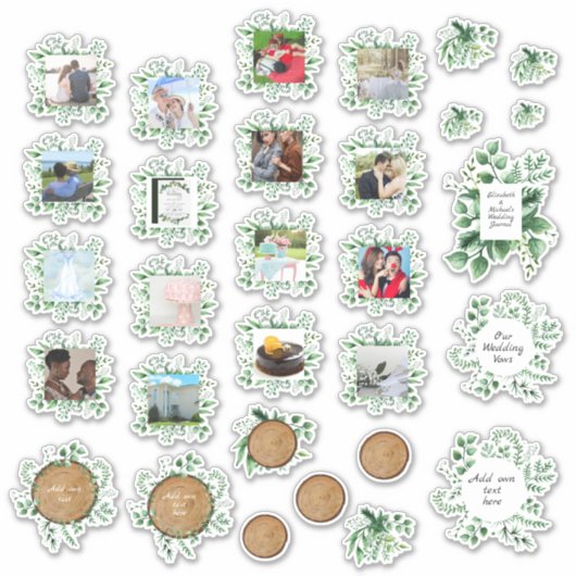 Rurale Groen Foto Trouw Planner Dagboek Tekst Sticker (Voorkant)