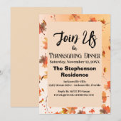 Rurale herfstblad thema Thanksgiving diner Kaart (Voorkant / Achterkant)