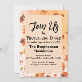 Rurale herfstblad thema Thanksgiving diner Kaart