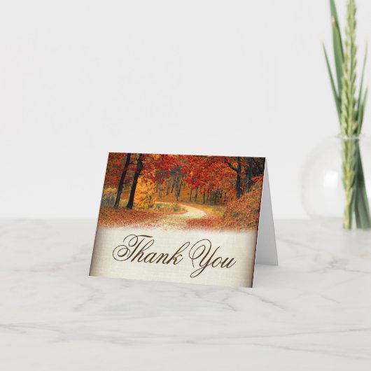 Rurale Herfstbladeren Herfst Dankkaartjes Bedankkaart (Voorkant)