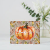 Rurale herfstpompoen oranje bedankkaart (Staand voorkant)