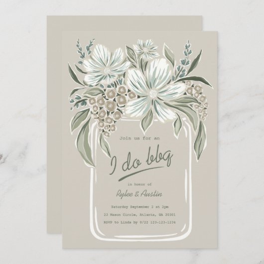 Rurale 'I Do BBQ' koppel trouwfeest uitnodiging (Voorkant / Achterkant)