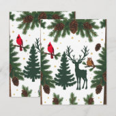 Rurale kerst met bosdieren Holiday kaart (Voorkant / Achterkant)