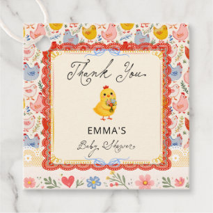 Rurale Kip Baby Shower Bedankt Bedankjes Labels