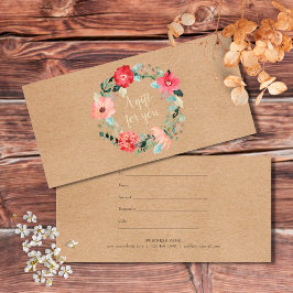 Rurale mooie bloemenslingergiftcertificaat