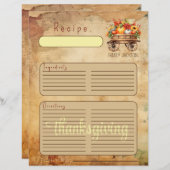 Rurale Oogst Pompoen Thanksgiving map pagina (Voorkant / Achterkant)