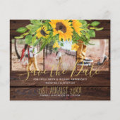 Rurale verlovingsfoto's Zonnebloemen Save the Date (Voorkant)