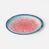 Rurale watermeloenfeest papieren borden in aquarel papieren bordje (Gekanteld)