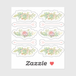 Rurale Waterverf Succulent Boho Pijlen Scrapboek Sticker