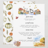 Rurale Waterverf Thanksgiving Menukaart (Voorkant / Achterkant)