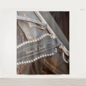 Rurale Westerse Paard Foto Booth Achtergrond Wandkleed (Voorkant)