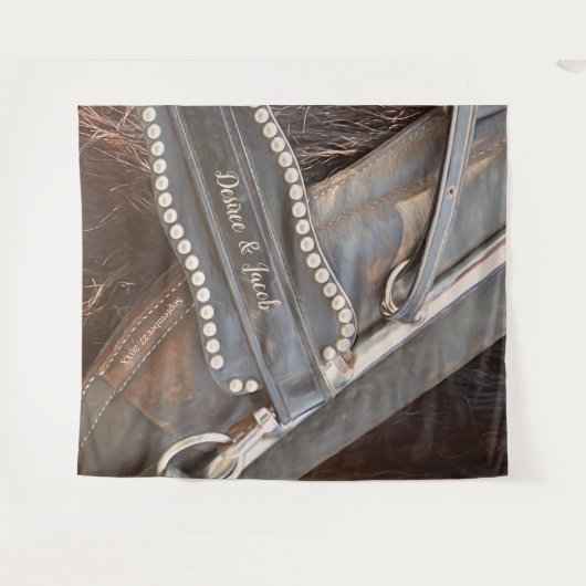 Rurale Westerse Paarden Foto Booth Achtergrond Wandkleed (Voorkant (horizontaal))