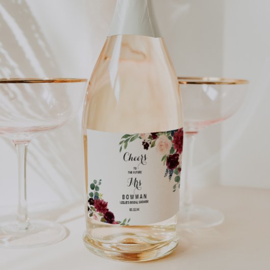 Rurige Bruidssuikerfeest Borrelende Wijnlabel Bour Sparkling Wijnetiket