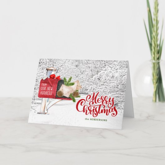 Rurual Kerstmis van Ons Nieuwe Adres Feestdagen Kaart (Voorkant)