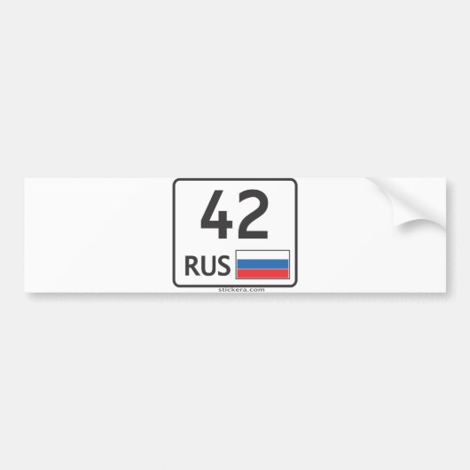 RUS. Kemerovo. 42 Bumpersticker (Voorkant)