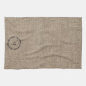 Rus laurier krans boerderij stijl monogram theedoek (Horizontaal)