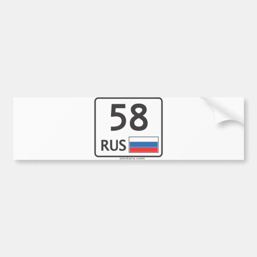 RUS. Penza. 58 Bumpersticker (Voorkant)