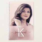 Ruse goud blush foto monogram planner (Voorkant)