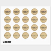 Rush-bruine Kraft Kerstbakgeschenk Ronde Sticker (Vel)