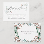 Rush groen winter babyshower display shower informatiekaartje (Voorkant / Achterkant)