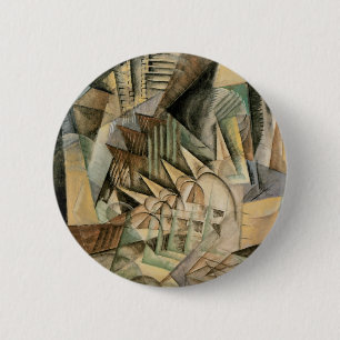 Rush Hour, New York door Max Weber, Cubisme Ronde Button 5,7 Cm