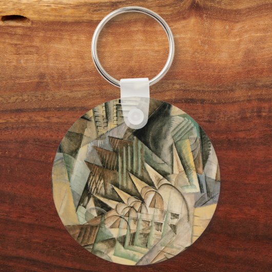 Rush Hour, New York door Max Weber,  Cubisme Sleutelhanger (Achterkant)