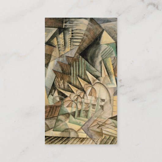 Rush Hour, New York door Max Weber, Cubisme Visitekaartje (Achterkant)