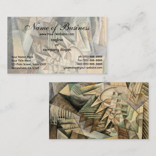 Rush Hour, New York door Max Weber, Cubisme Visitekaartje (Voorkant / Achterkant)