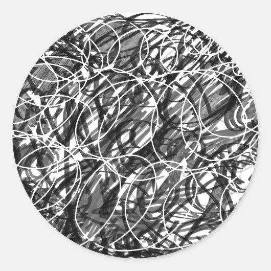 Rush of Time Abstracte Doodle Ronde Sticker (Voorkant)