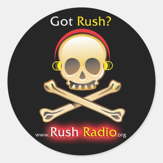 Rush Radio Ronde Sticker (Voorkant)