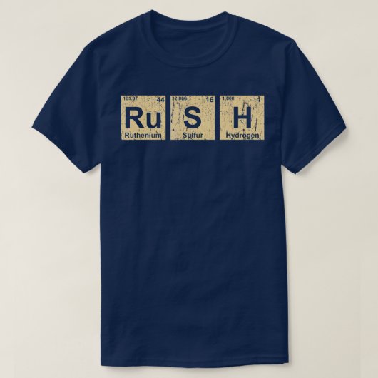 Rush (RuSH) Periodic Table Elements Shirt (Design voorkant)
