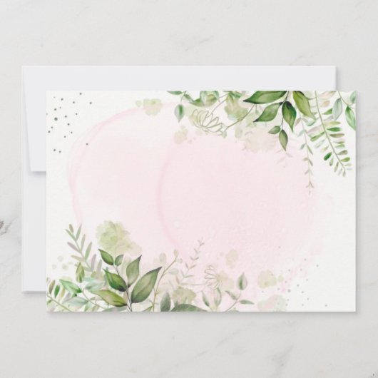 Rushige groene roze trouw- dankkaartjes kaart (Achterkant)