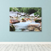 Rushing Mountain Rapids – Crystal River Stream Canvas Afdruk (Insitu (Houten vloer))