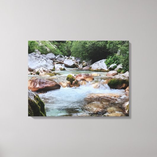 Rushing Mountain Rapids – Crystal River Stream Canvas Afdruk (Voorkant)