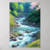 Rushing Mountain Stream Poster (Voorkant)