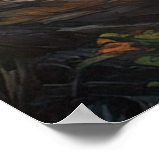 Rushing Stream in het levendige herfstbos Poster (Hoek)